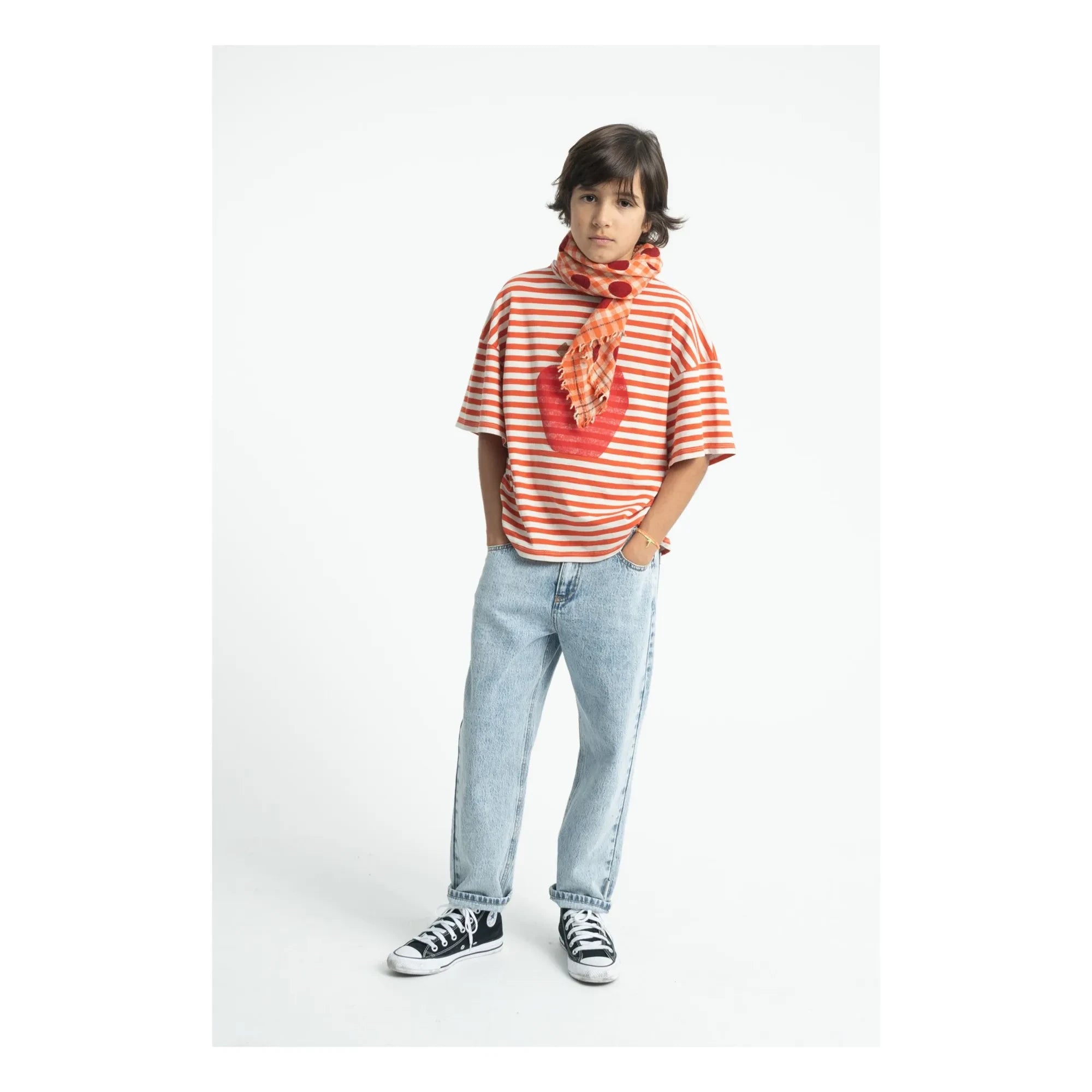 Piupiuchick - The Lunch Club Striped T-Shirt | Orange