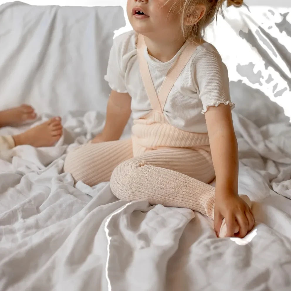 Silly Silas - Hippy Organic Cotton Suspender Tights | Peach
