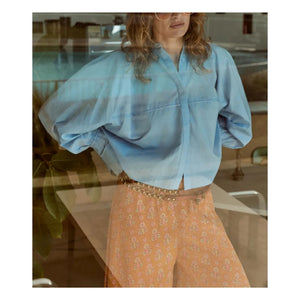 Mes Demoiselles - Soon Cotton Poplin Blouse | Light Blue
