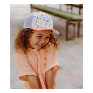 Hello Hossy - Orange Truckers Watercolor Curved Visor Hat