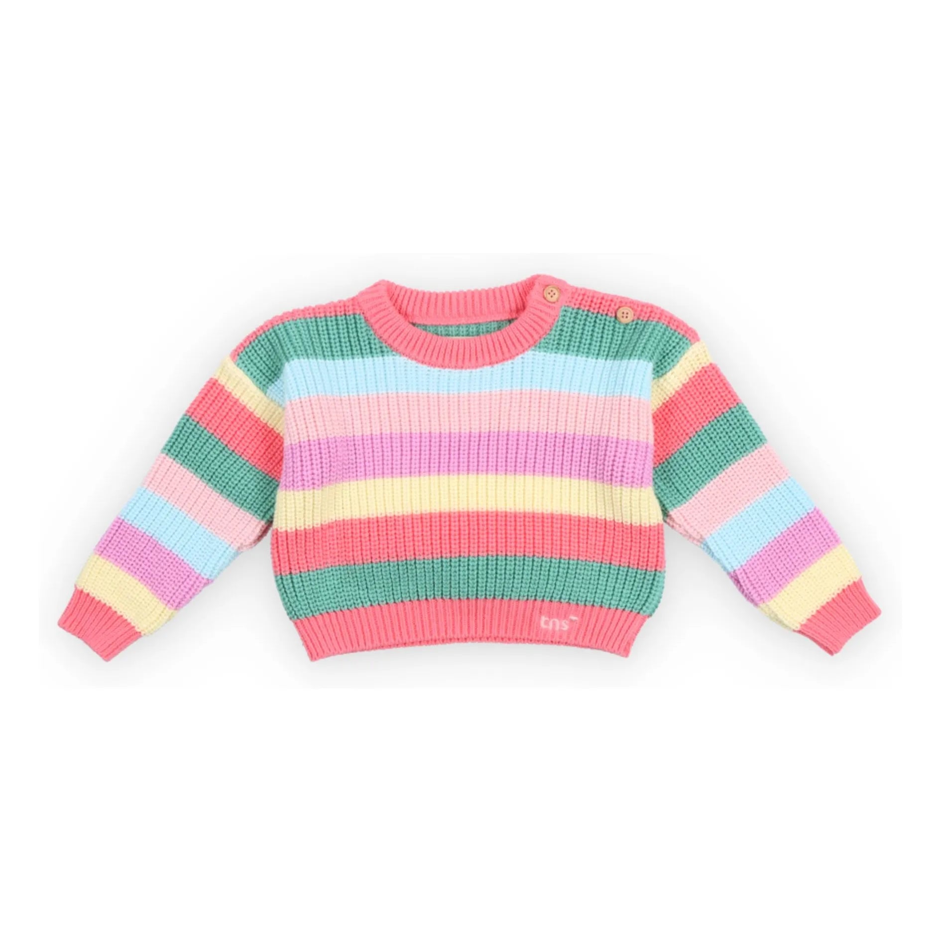 the new society - Canela Striped Organic Cotton Sweater | Pink