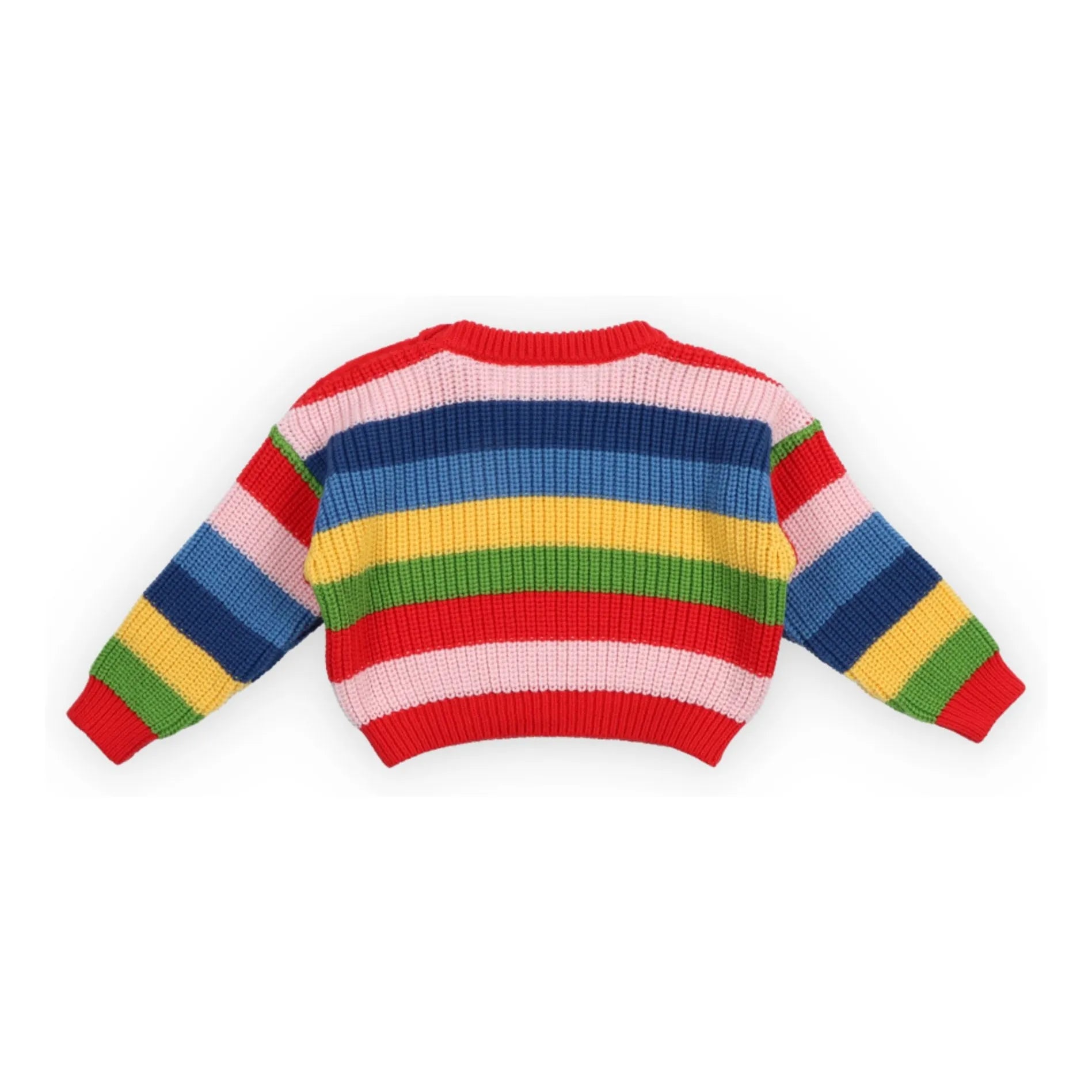 the new society - Canela Striped Organic Cotton Sweater | Red