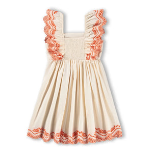 Molo - Clementine Organic Cotton Ruffled Dress | Off-White
