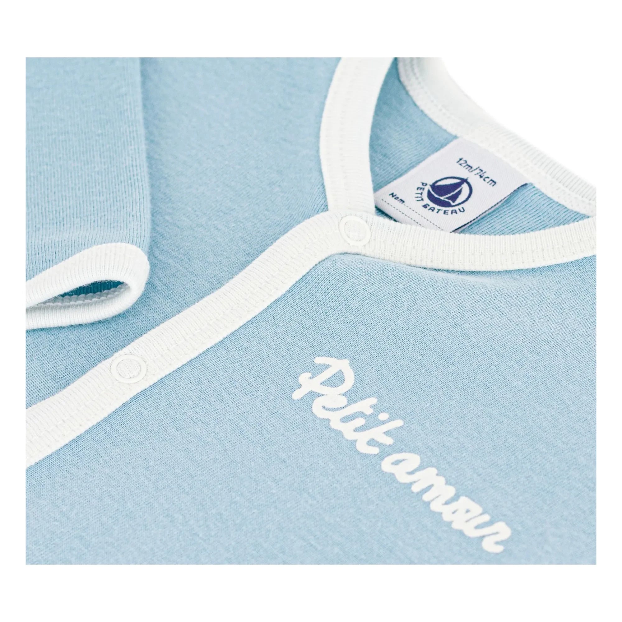 Petit Bateau - Little Love Organic Cotton Pajama | Gray Blue