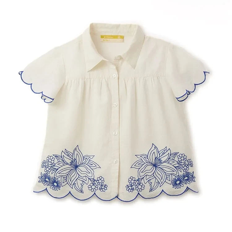 Fabula - Floral Embroidered Shirt | White