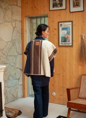 La Méricaine - Wappos Long Wool Poncho | Brown