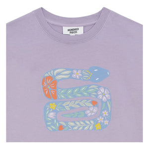 Hundred Pieces - Luna Snake T-Shirt Organic Cotton | Lavender