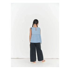 Main Story - Organic Cotton Ruffled Denim Top | Light Blue