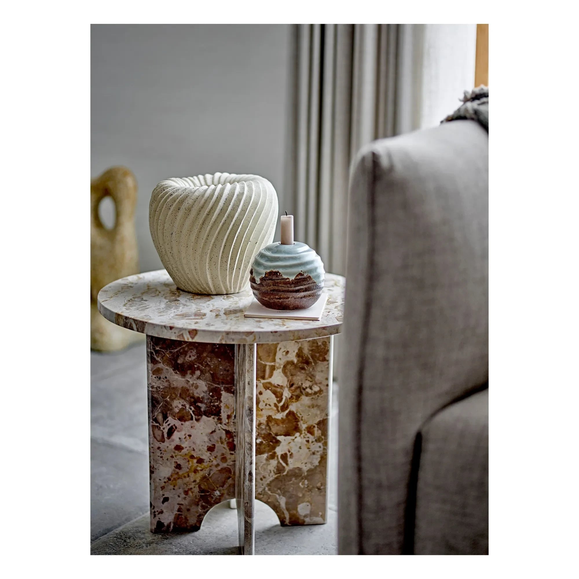Bloomingville - Jasmia Marble Side Table | Brown