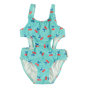 Piupiuchick - Cherry Recycled Fiber Swimsuit | Turquoise