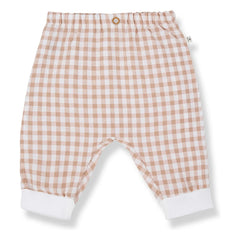 1+ in the Family - Karpathos Vichy Seersucker Pants | Dark Taupe Brown