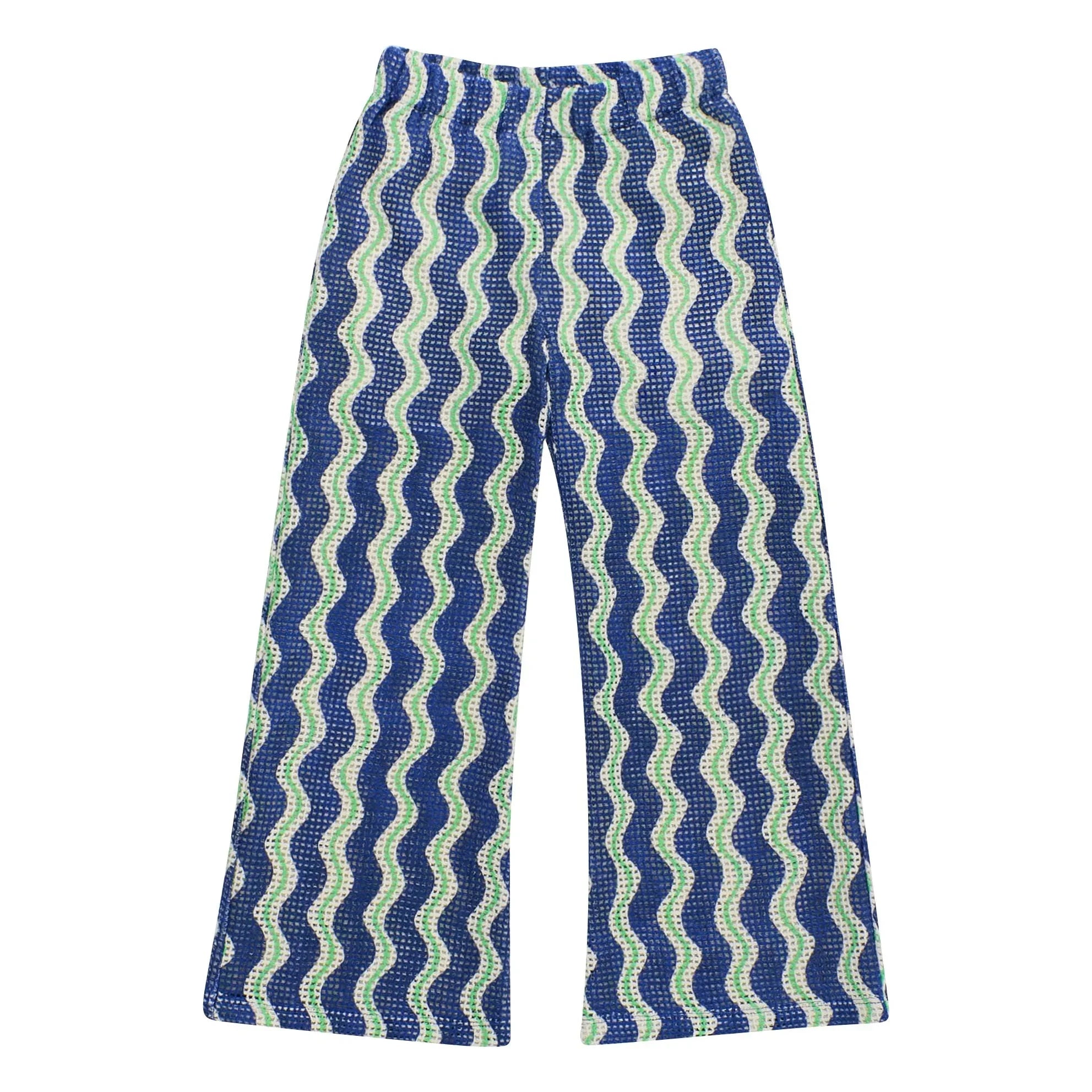 Maison Mangostan - Wave Crochet Pants | Blue