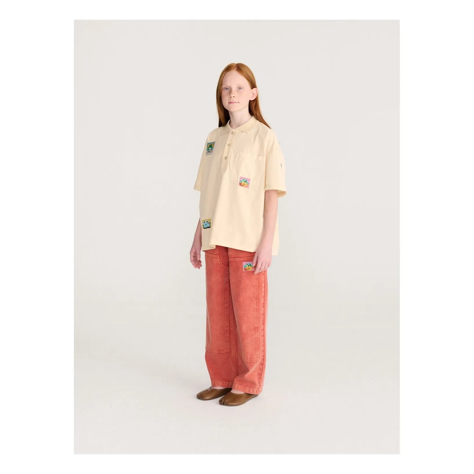 Bobo Choses - Organic Cotton Twill Panel Trousers | Red