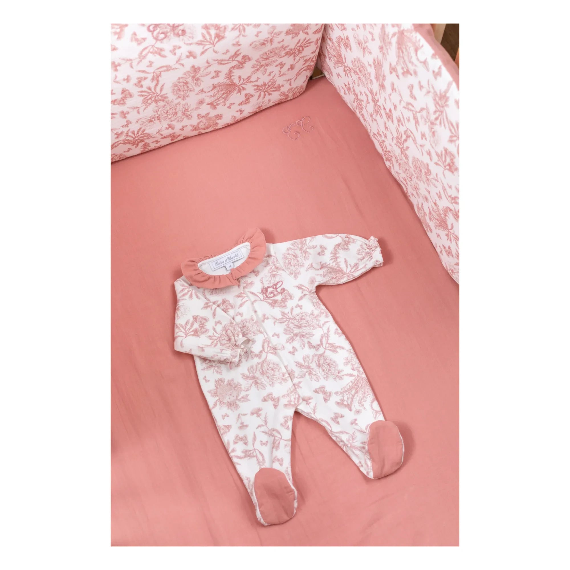 Tartine et Chocolat - Footed Pajama Toile de Jouy | Peach