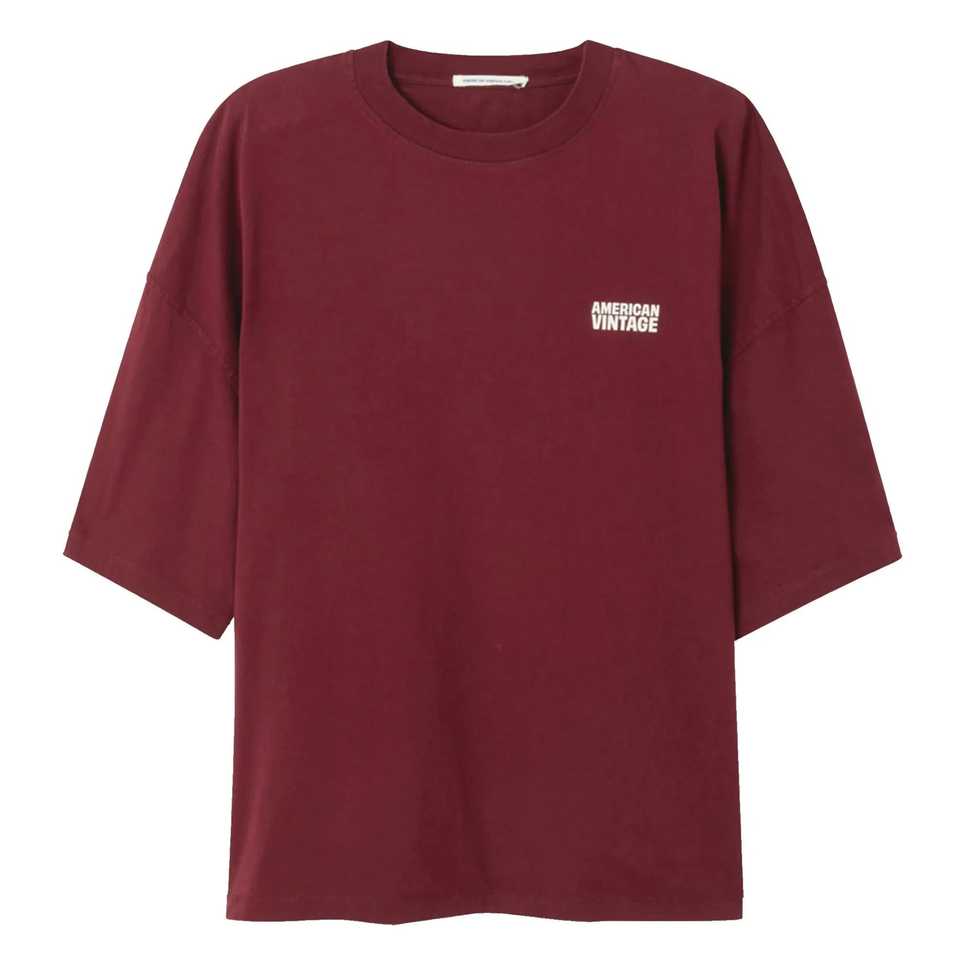 American Vintage - Gixy crew neck T-shirt | Burgundy