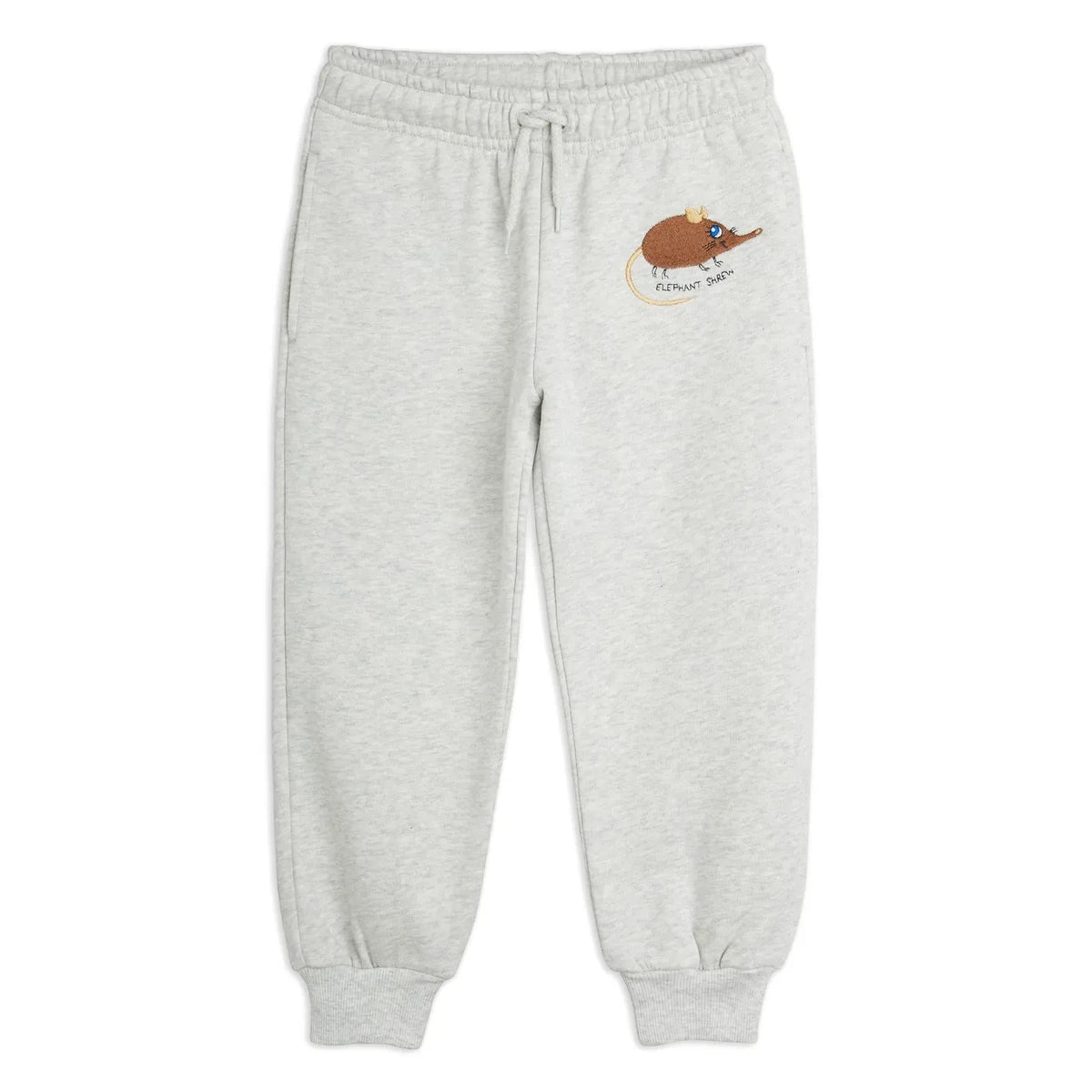 Mini Rodini - Mouse-embroidered jogger Organic cotton | Grey melange