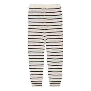 Copenhagen Colors - Merino Wool Striped Leggings | Brown