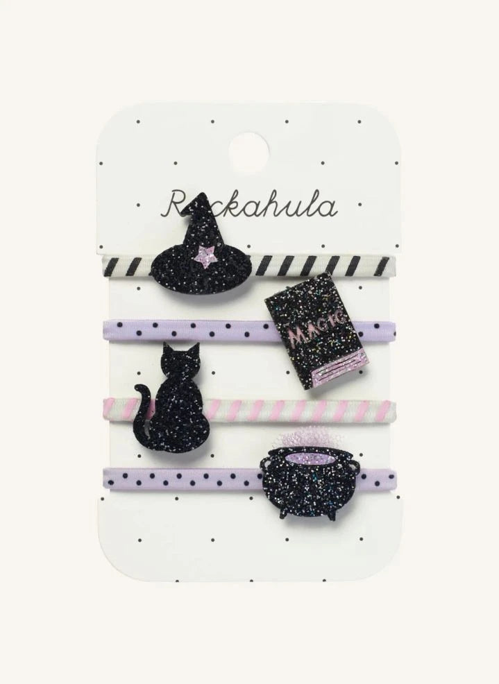 Rockahula Kids - 4-piece Little Witches Glitter Hair Clip Set | Black