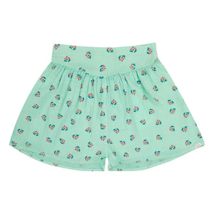 Jenest - Organic Cotton Floral Print Summer Shorts | Turquoise
