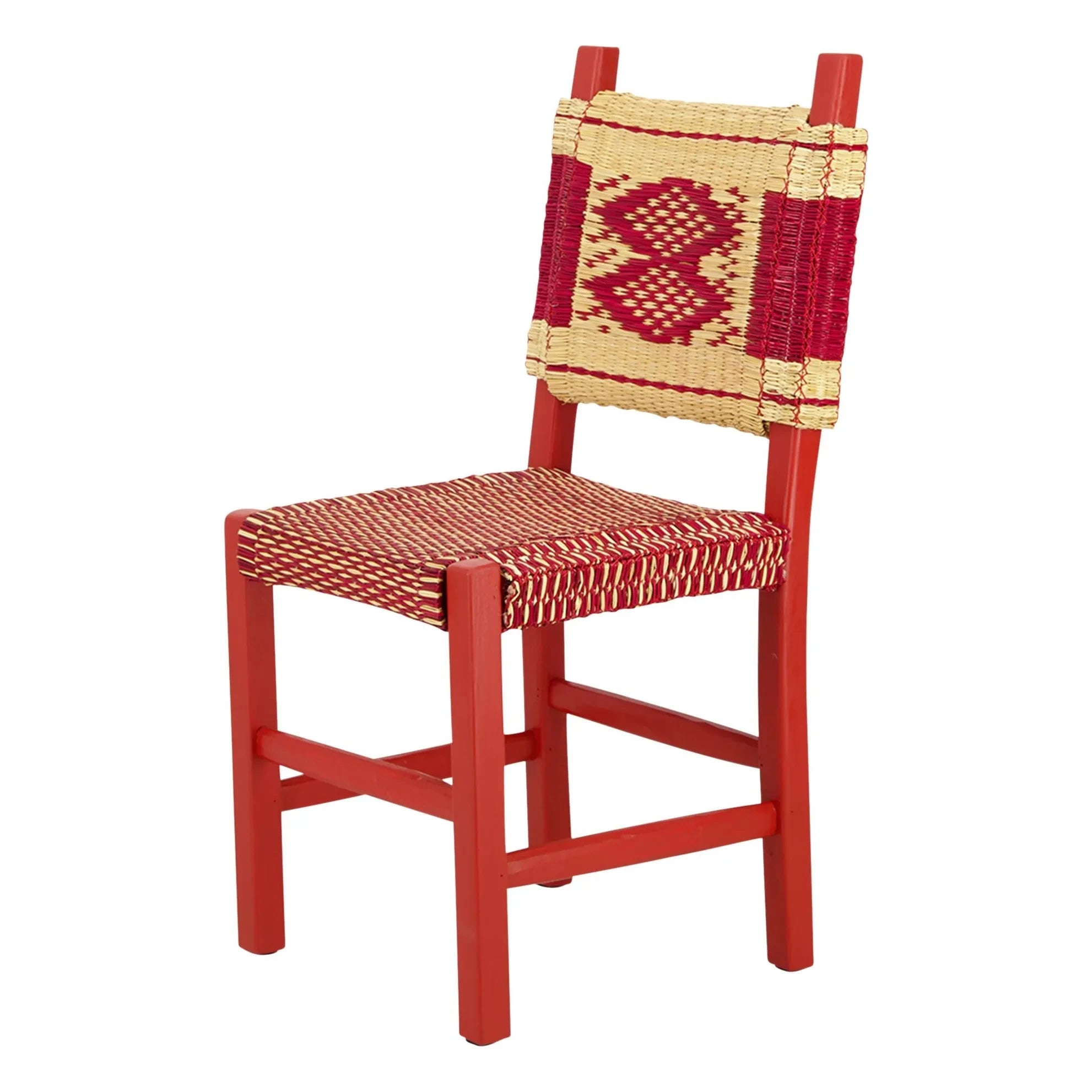 House of Capricorn - Coruche chair with wicker seat | Burgundy