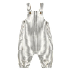 Rylee + Cru - Mini Striped Cargo Overalls | Ecru