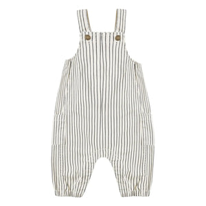 Rylee + Cru - Mini Striped Cargo Overalls | Ecru