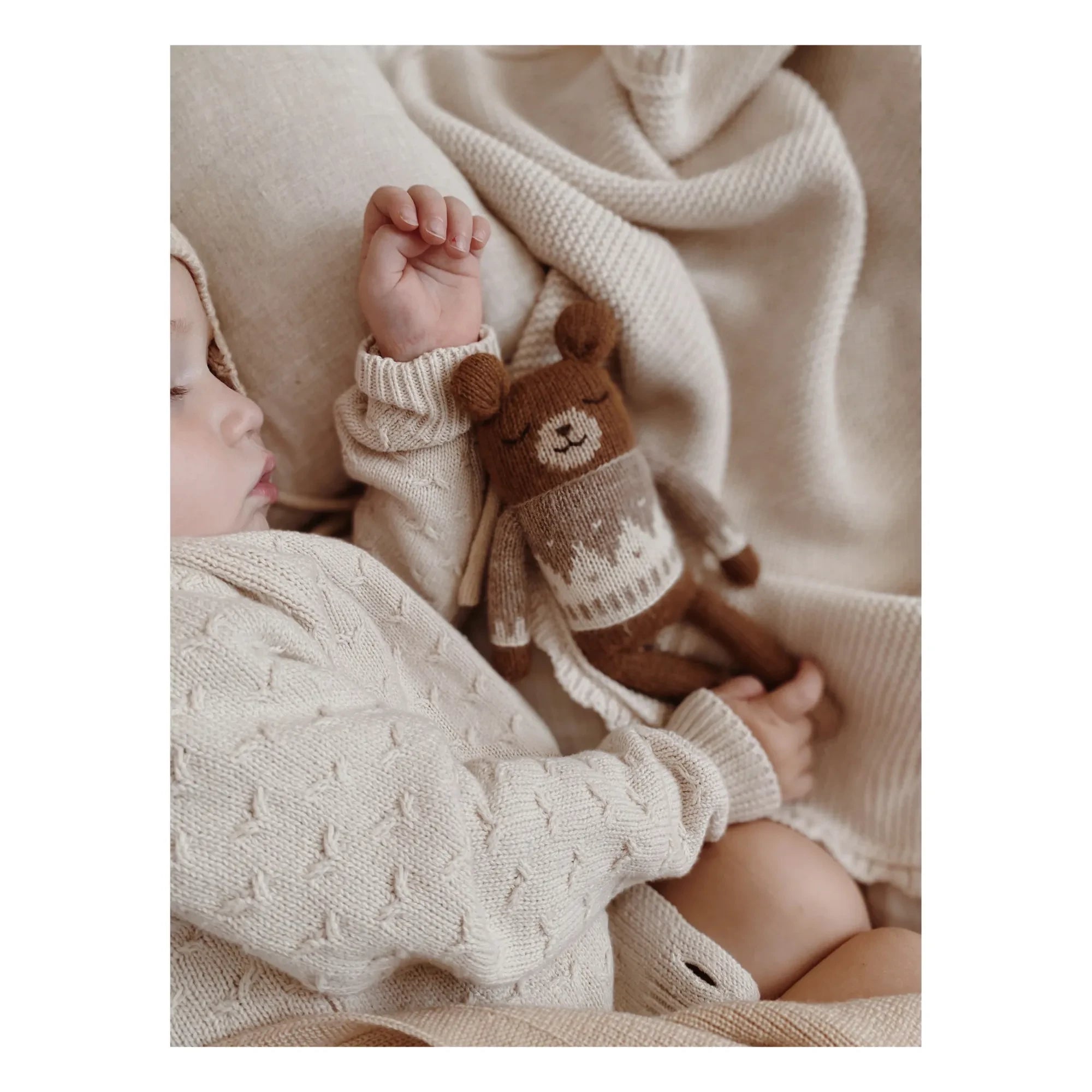 Main Sauvage - Plush Teddy Bear Jacquard Sweater | Taupe Brown