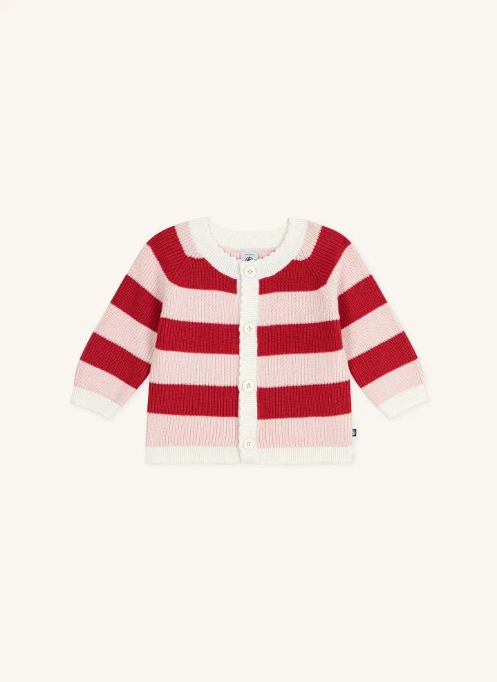 Petit Bateau - Striped Wool Vest | Pink