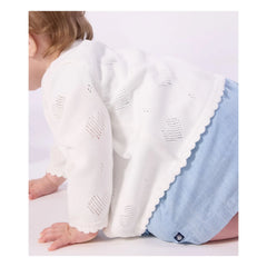 Petit Bateau - Heart-Patterned Organic Cotton Cardigan | White