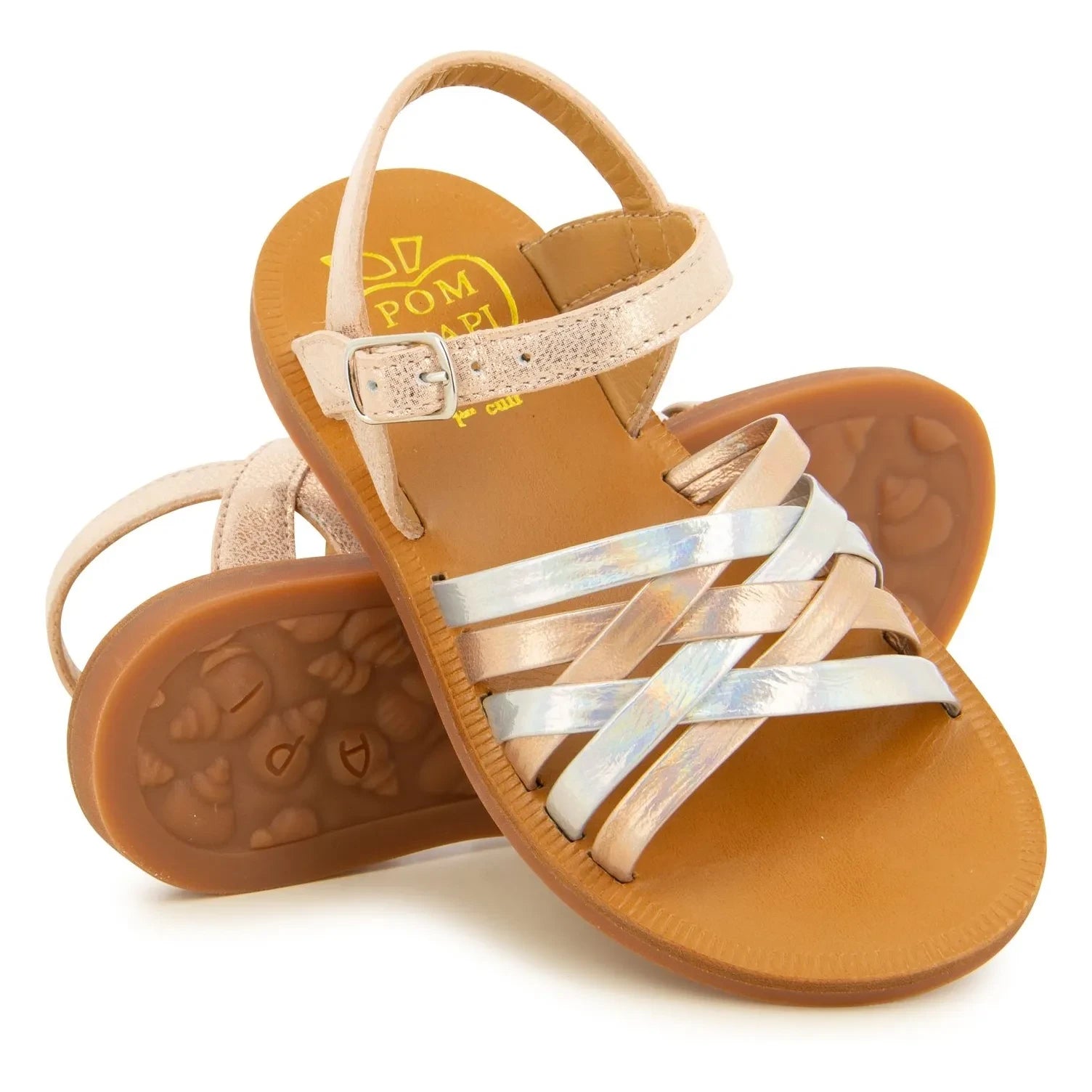 Pom d'Api - Plagette Lux sandaletler | Pembe Altın