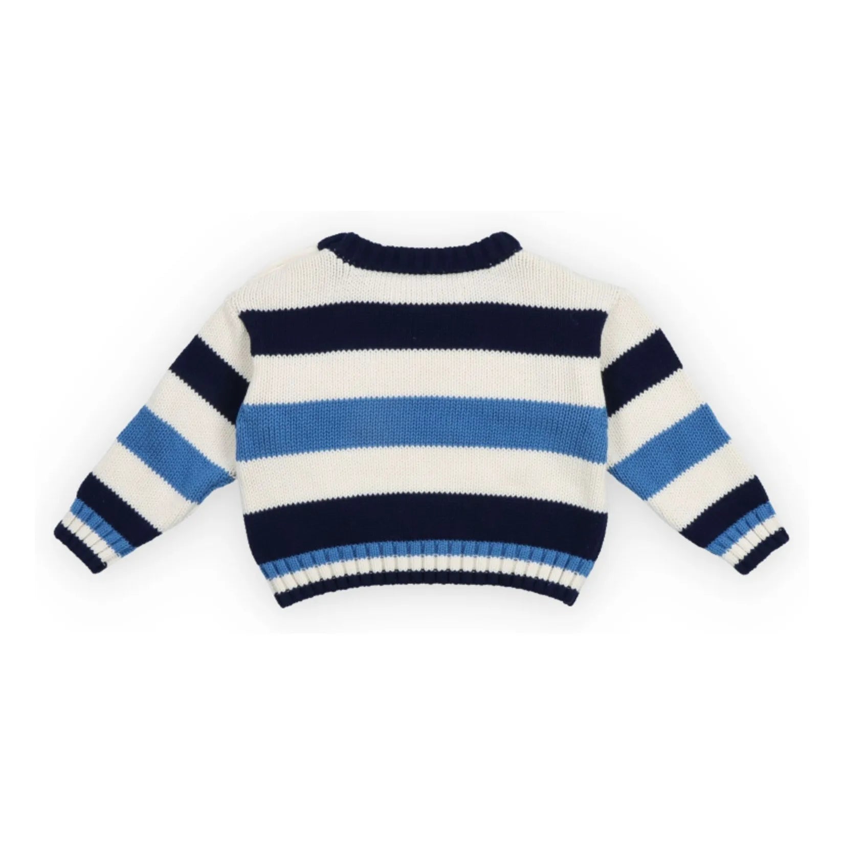 the new society - Celosia Striped Baby Sweater | Blue