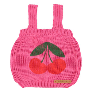 Piupiuchick - Cherry Organic Cotton Knit Top | Fuchsia
