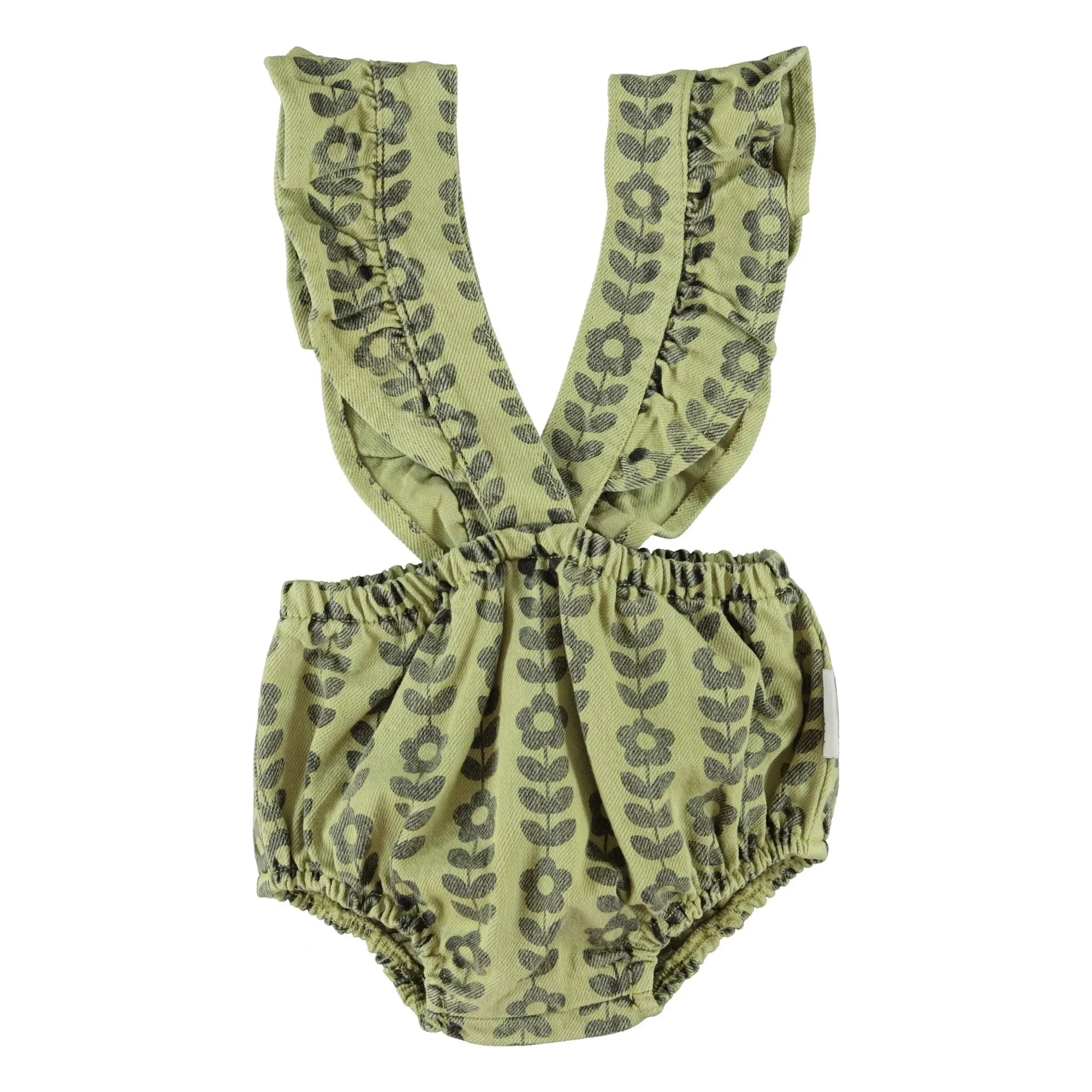 Piupiuchick - Organic Cotton Floral Strapless Bloomer | Green
