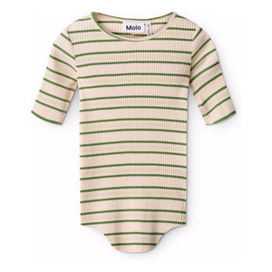 Molo - Ronelle Ribbed Striped Organic Cotton Bodysuit | Ecru