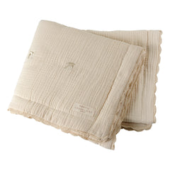 Gentil Coquelicot - Embroidered Swallow Cotton Muslin Quilted Blanket