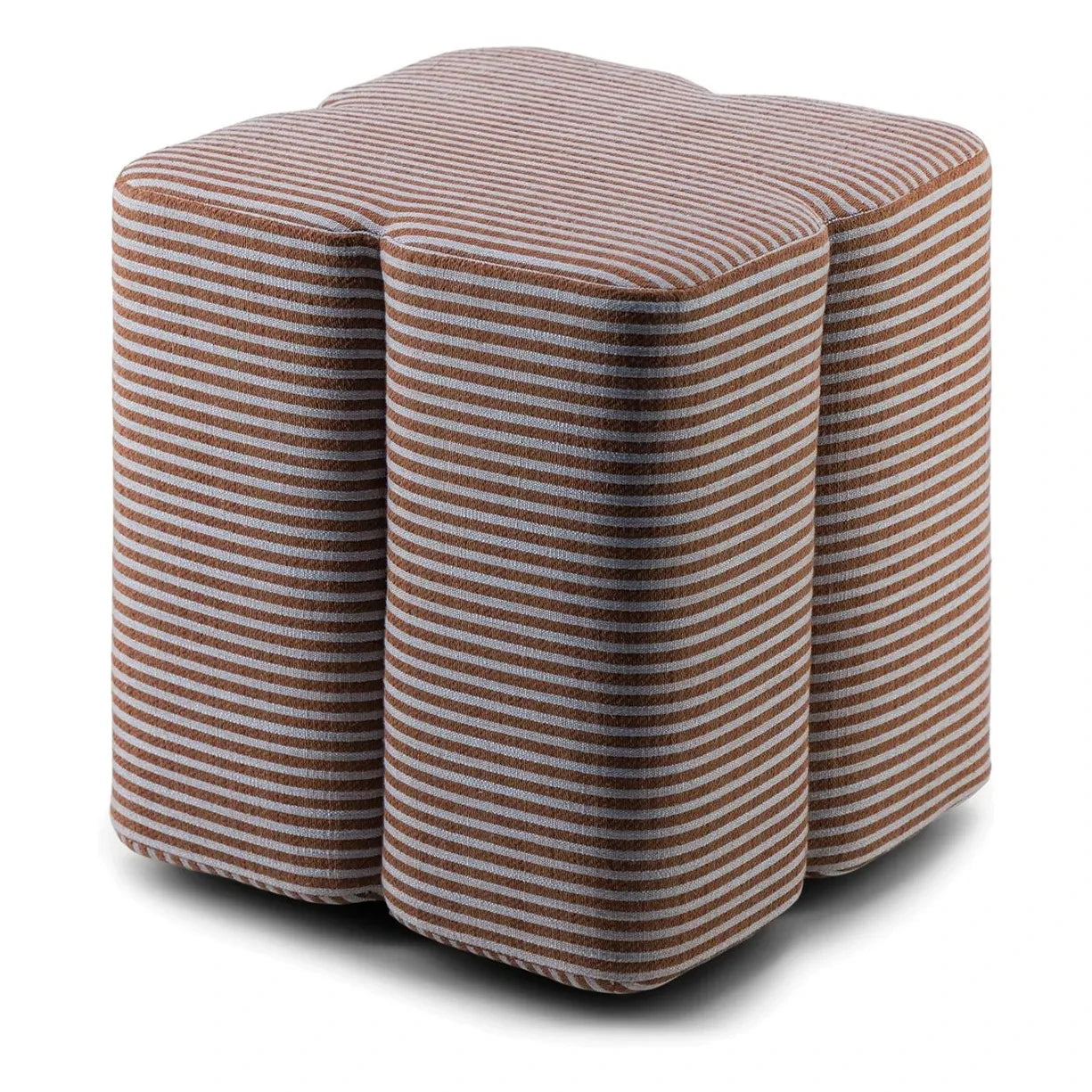The Socialite Family - Fiori pouf in striped fabric | Brown