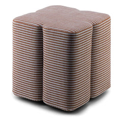The Socialite Family - Fiori pouf in striped fabric | Brown