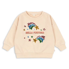 Konges Sløjd - Lou Bella Fortuna Organik Pamuk Payetli Sweatshirt | Krem
