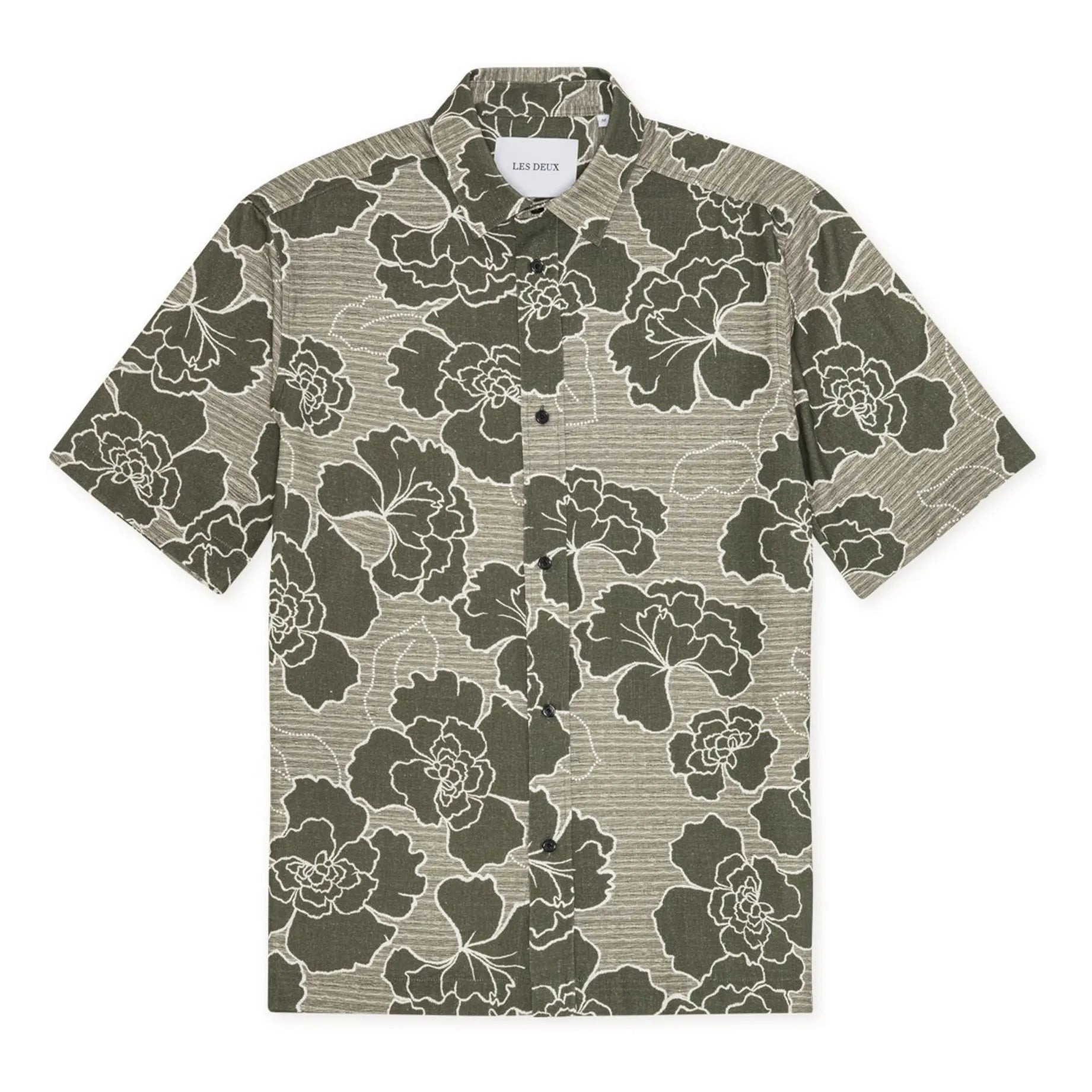 Les Deux - Charlie Poppy Cotton Short Sleeve Shirt | Khaki