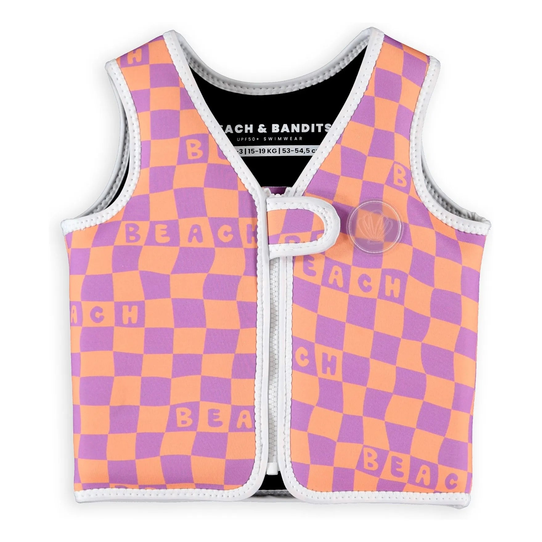 Beach & Bandits - Checked Beach Life Vest Recycled Fibers | Purple