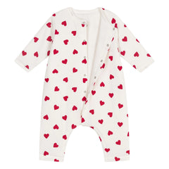 Petit Bateau - Cotton Puffed Heart Romper | White
