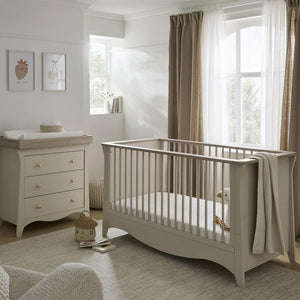 CuddleCo Clara 2 Piece Set 3-Drawer Dresser + Cot Bed - Cashmere-Nursery Sets- | Natural Baby Shower