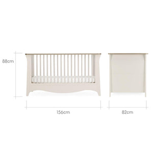 CuddleCo Clara 3 Piece Set Drawer Dresser Cot Bed + Wardrobe - Cashmere-Nursery Sets- | Natural Baby Shower