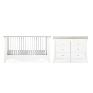 CuddleCo Clara Luxe 2pc Set - White/Ash-Nursery Sets-White/Ash- | Natural Baby Shower