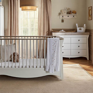 CuddleCo Clara Luxe 2pc Set - White/Ash-Nursery Sets-White/Ash- | Natural Baby Shower