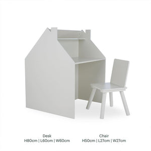 CuddleCo Storage Desk + Easel & Chair - Pebble-Tables + Seating-Pebble- | Natural Baby Shower