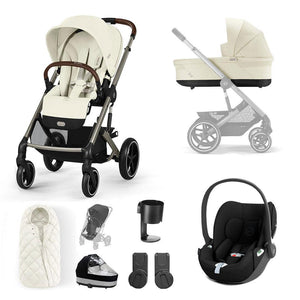 CYBEX Balios S Lux + Cloud T Travel System-Travel Systems-Seashell Beige-No Base | Natural Baby Shower