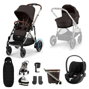 CYBEX e-Gazelle S + Cloud T Travel System-Travel Systems-Almond Beige-No Base | Natural Baby Shower