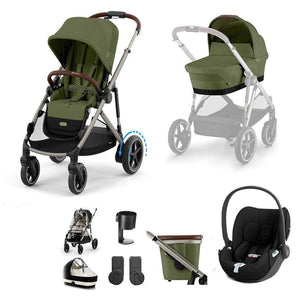 CYBEX e-Gazelle S + Cloud T Travel System-Travel Systems-Almond Beige-No Base | Natural Baby Shower