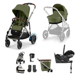 CYBEX e-Gazelle S + Cloud T Travel System-Travel Systems-Almond Beige-No Base | Natural Baby Shower